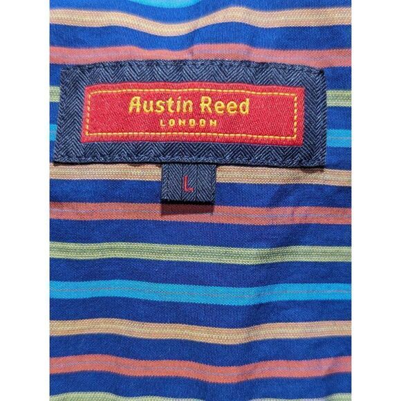 Austin Reed Men's Multi-Color Striped Long-Sleeve Button-Down Cotton Shirt Large - Picture 2 of 5